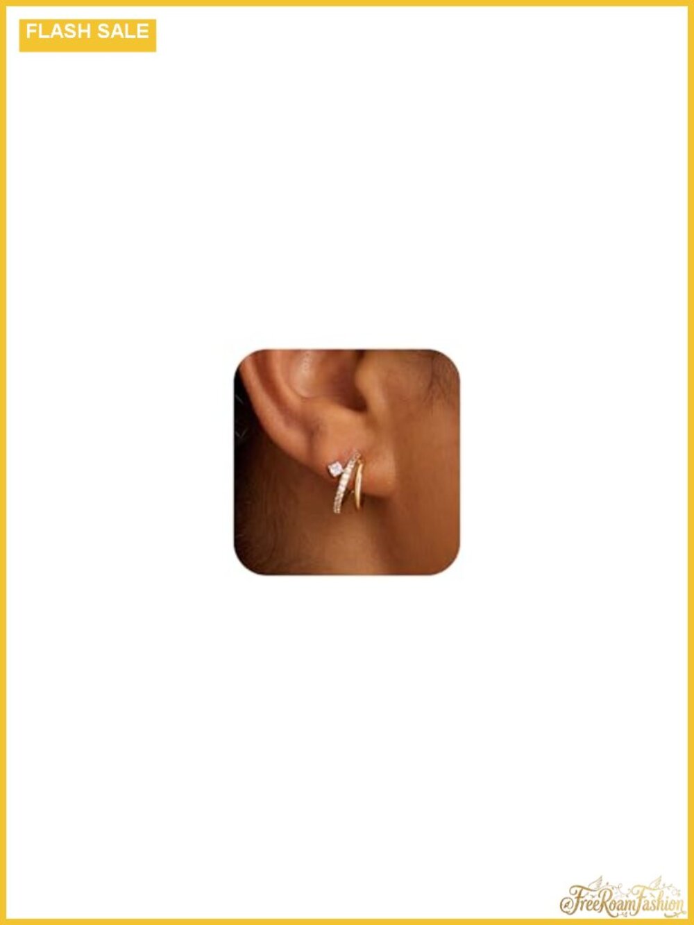 14K Gold Plated Triple Huggie Hoop Earrings Hypoallergenic Lightweight for Women